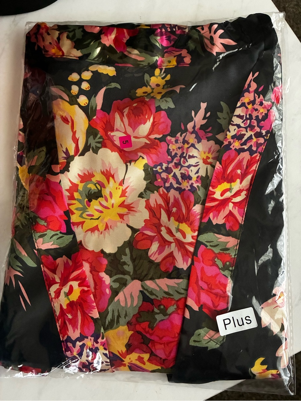 Plus Size Black Floral Skirt